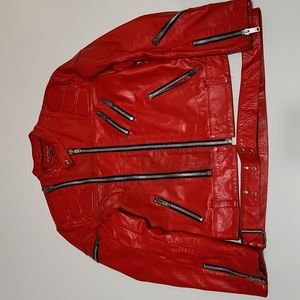 PVTSTK Red leather biker jacket